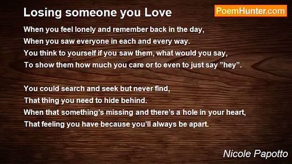 Nicole Papotto - Losing someone you Love