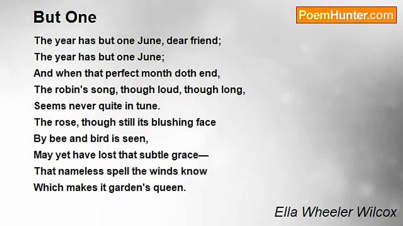 Ella Wheeler Wilcox - But One
