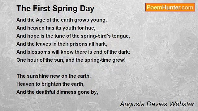 Augusta Davies Webster - The First Spring Day