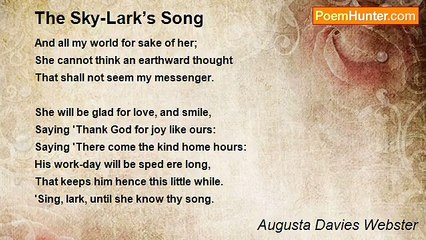 Augusta Davies Webster - The Sky-Lark’s Song
