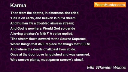 Ella Wheeler Wilcox - Karma