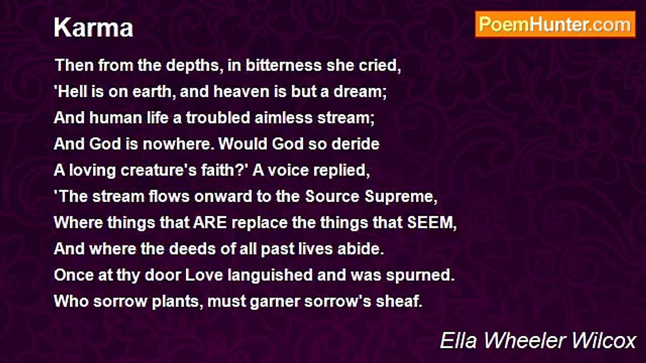 Ella Wheeler Wilcox - Karma