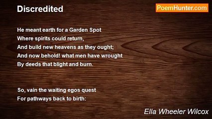 Ella Wheeler Wilcox - Discredited