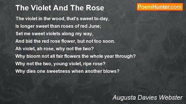 Augusta Davies Webster - The Violet And The Rose