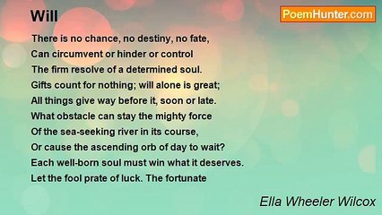 Ella Wheeler Wilcox - Will