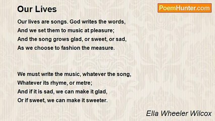 Ella Wheeler Wilcox - Our Lives