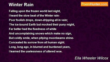 Ella Wheeler Wilcox - Winter Rain