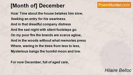 Hilaire Belloc - [Month of] December