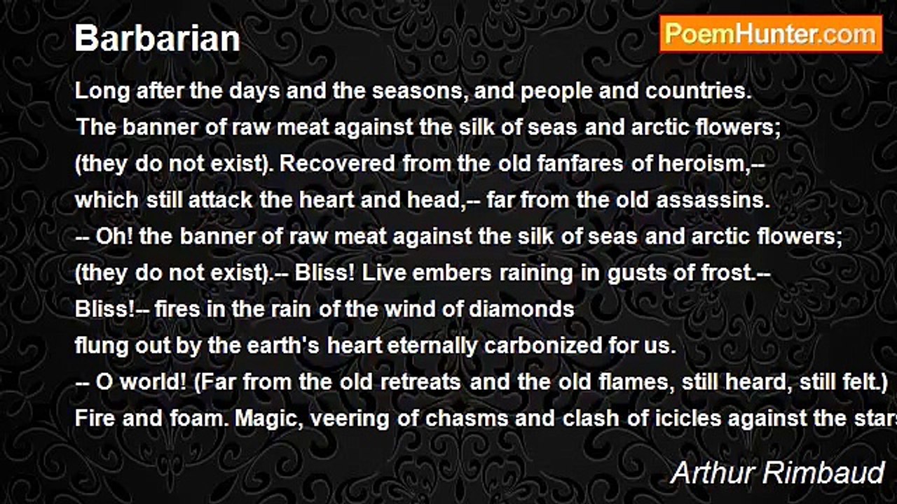 Arthur Rimbaud - Barbarian