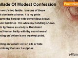 Hilaire Belloc - Ballade Of Modest Confession