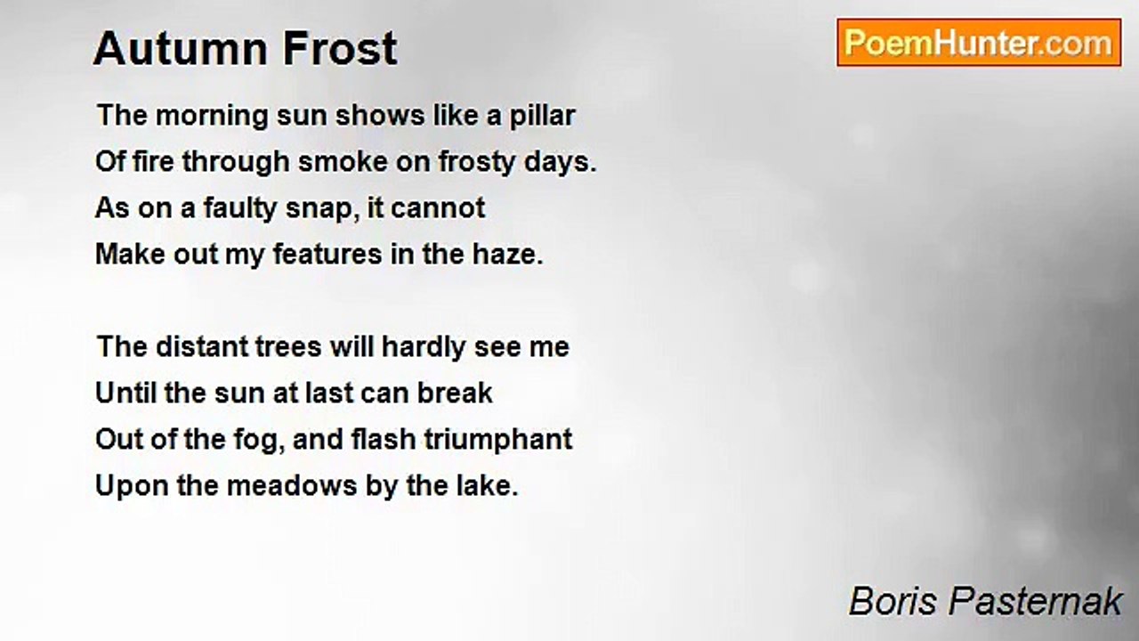 Boris Pasternak - Autumn Frost