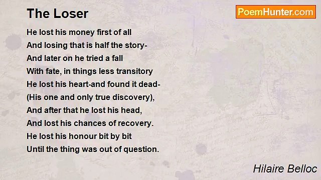 Hilaire Belloc - The Loser