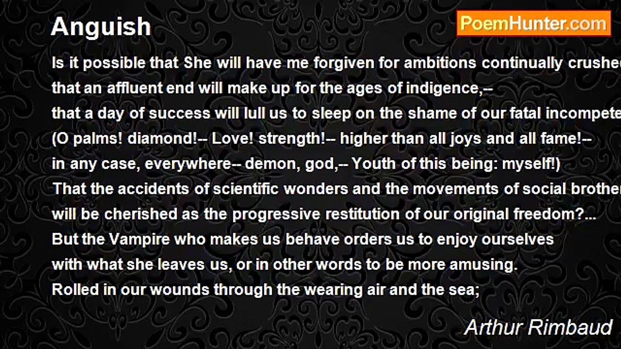 Arthur Rimbaud - Anguish