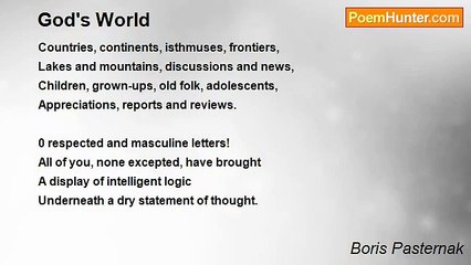Boris Pasternak - God's World