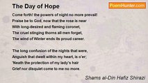 Shams al-Din Hafiz Shirazi - The Day of Hope