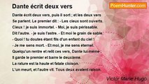 Victor Marie Hugo - Dante écrit deux vers