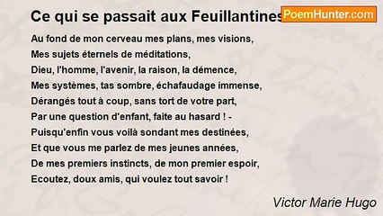Victor Marie Hugo - Ce qui se passait aux Feuillantines vers 1813