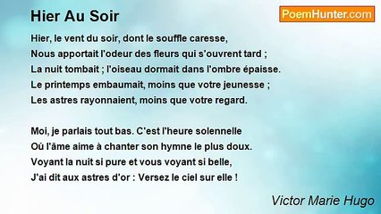 Victor Marie Hugo - Hier Au Soir