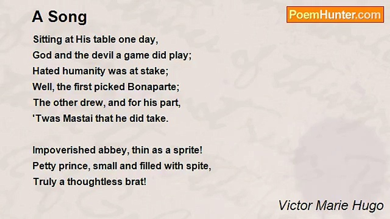 Victor Marie Hugo - A Song