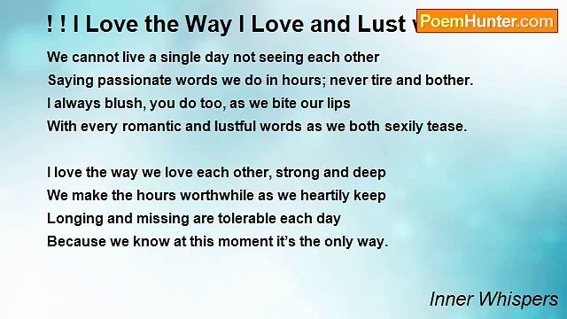 Inner Whispers - ! ! I Love the Way I Love and Lust with You
