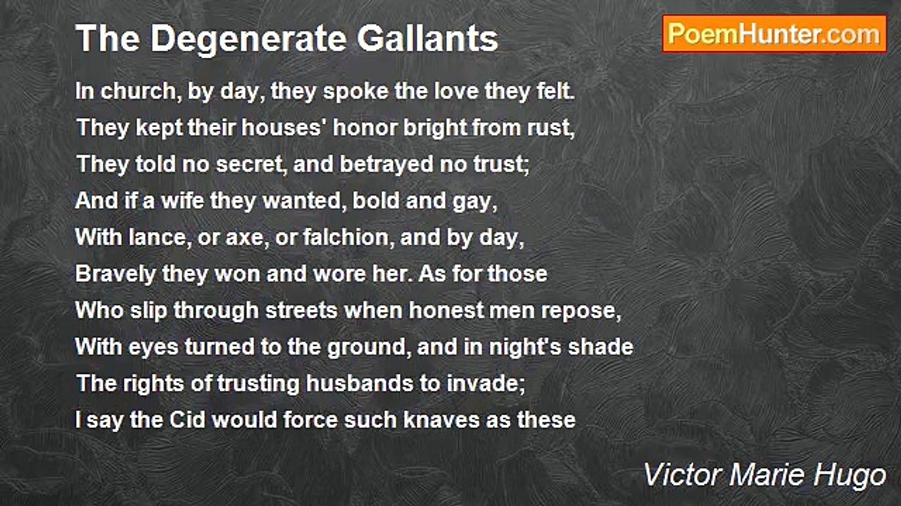 Victor Marie Hugo - The Degenerate Gallants