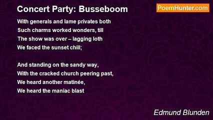 Edmund Blunden - Concert Party: Busseboom