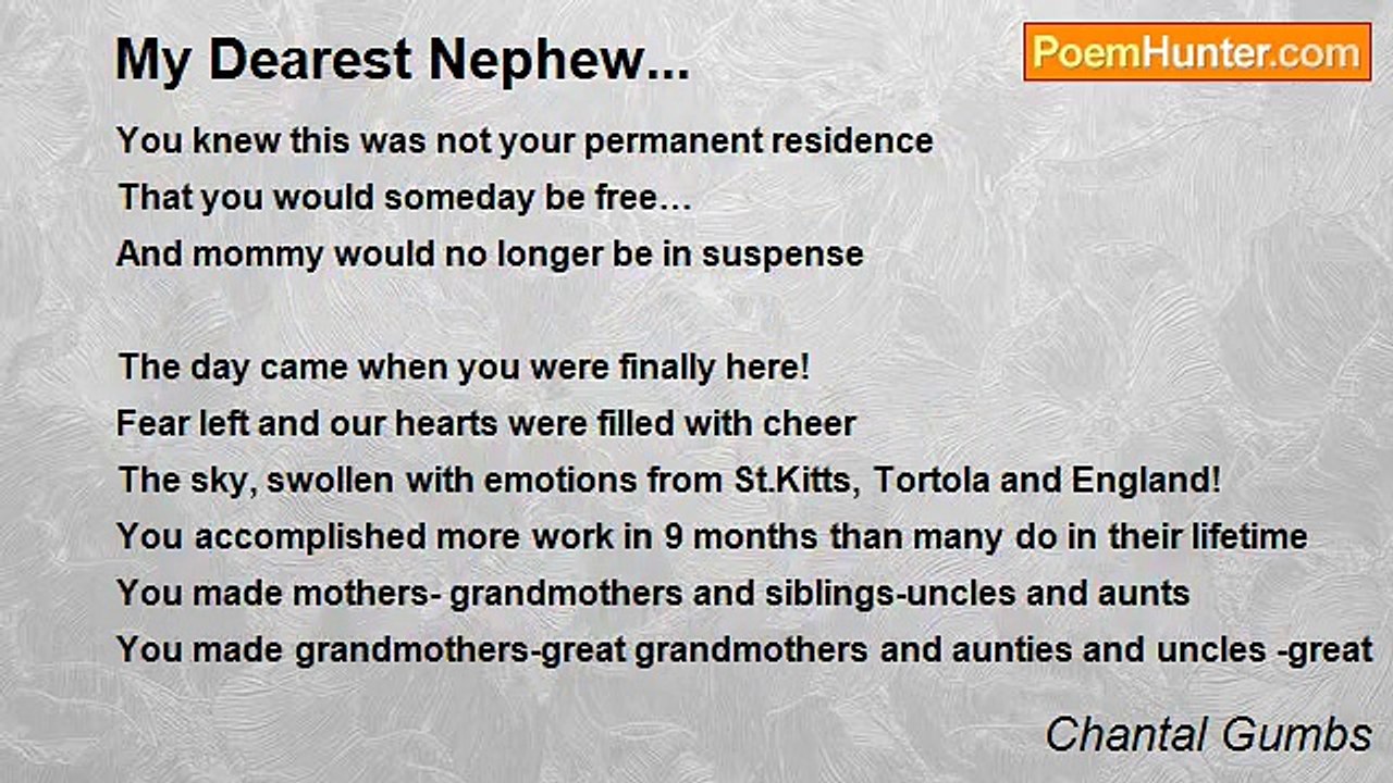 Chantal Gumbs - My Dearest Nephew...