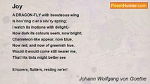 Johann Wolfgang von Goethe - Joy