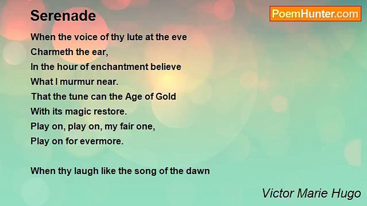 Victor Marie Hugo - Serenade