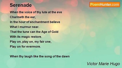 Victor Marie Hugo - Serenade