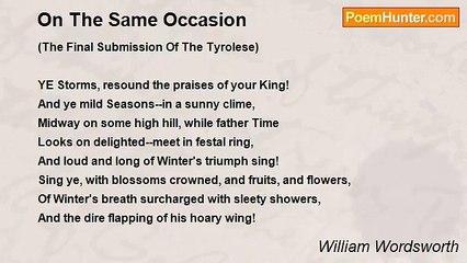 William Wordsworth - On The Same Occasion