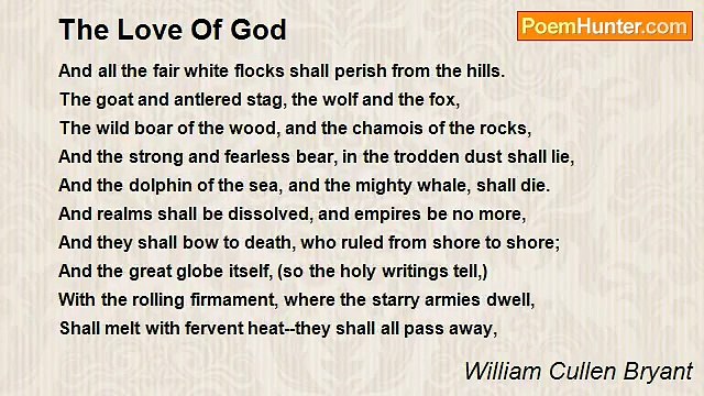 William Cullen Bryant - The Love Of God