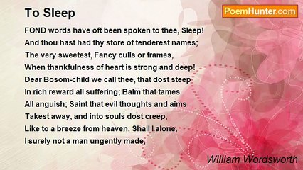 William Wordsworth - To Sleep