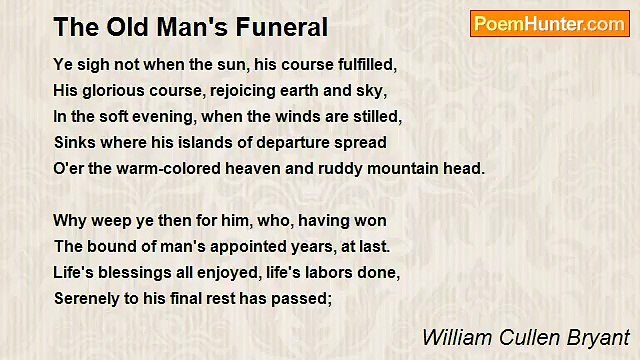 William Cullen Bryant - The Old Man's Funeral