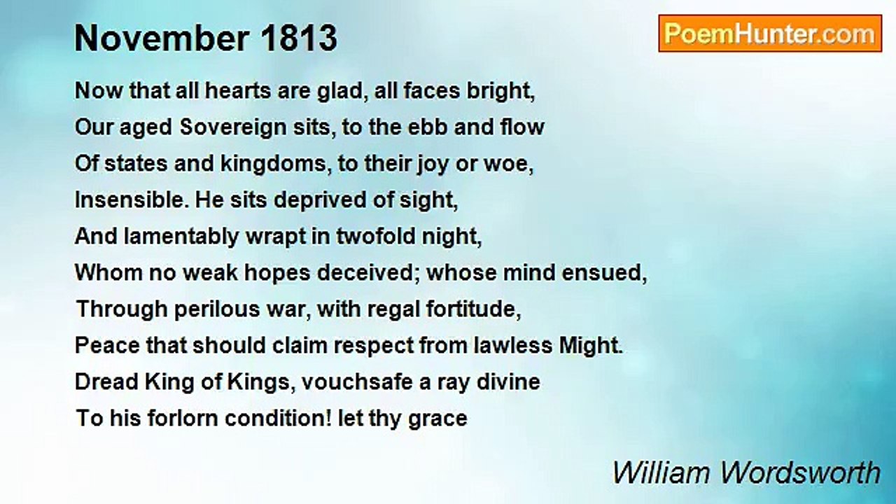William Wordsworth - November 1813
