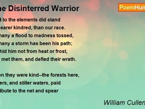 William Cullen Bryant - The Disinterred Warrior