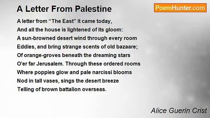 Alice Guerin Crist - A Letter From Palestine