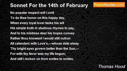 Thomas Hood - Sonnet For the 14th of February