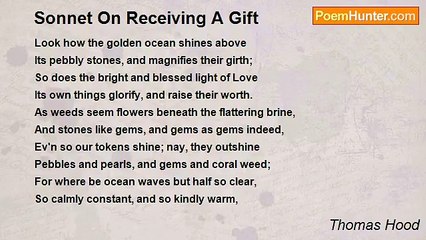 Thomas Hood - Sonnet On Receiving A Gift