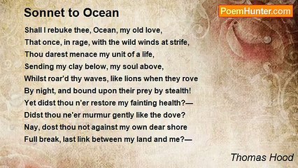 Thomas Hood - Sonnet to Ocean