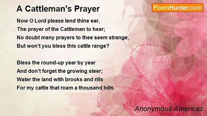 Anonymous Americas - A Cattleman's Prayer