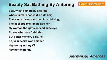 Anonymous Americas - Beauty Sat Bathing By A Spring