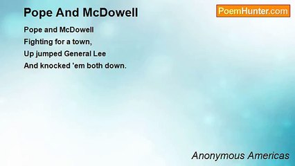 Anonymous Americas - Pope And McDowell
