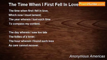 Anonymous Americas - The Time When I First Fell In Love