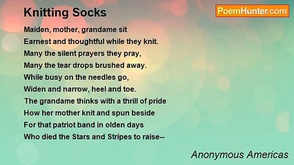 Anonymous Americas - Knitting Socks