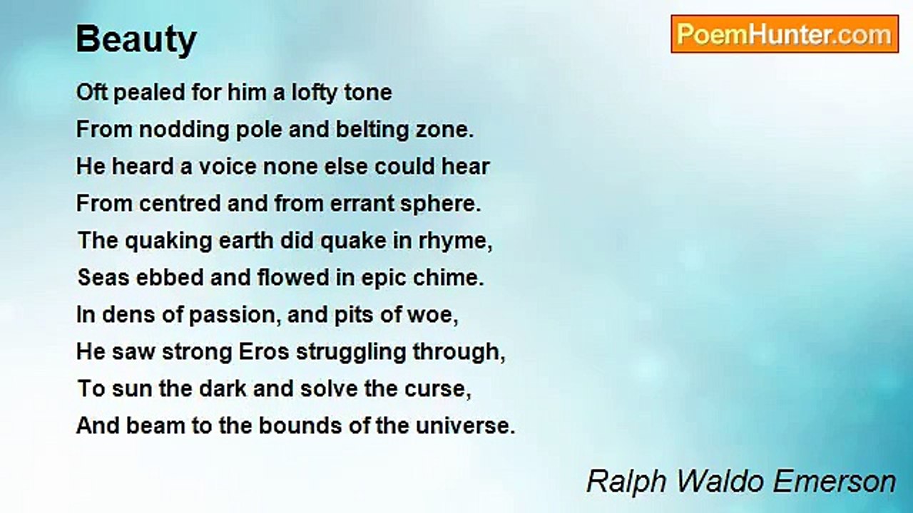 Ralph Waldo Emerson - Beauty