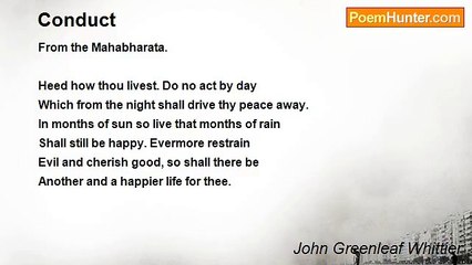 John Greenleaf Whittier - Conduct