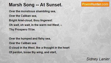 Sidney Lanier - Marsh Song -- At Sunset.