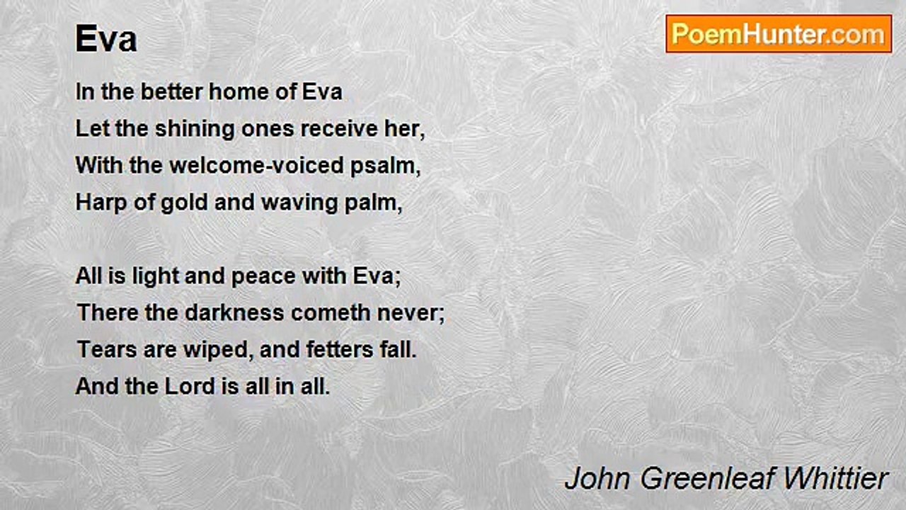 John Greenleaf Whittier - Eva