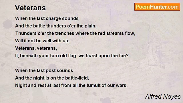 Alfred Noyes - Veterans